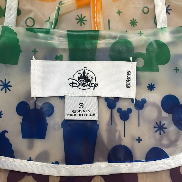 Disney Women’s Rain Jacket Rainbow Disney Collection clear drawstring hood sz S - Picture 10 of 11